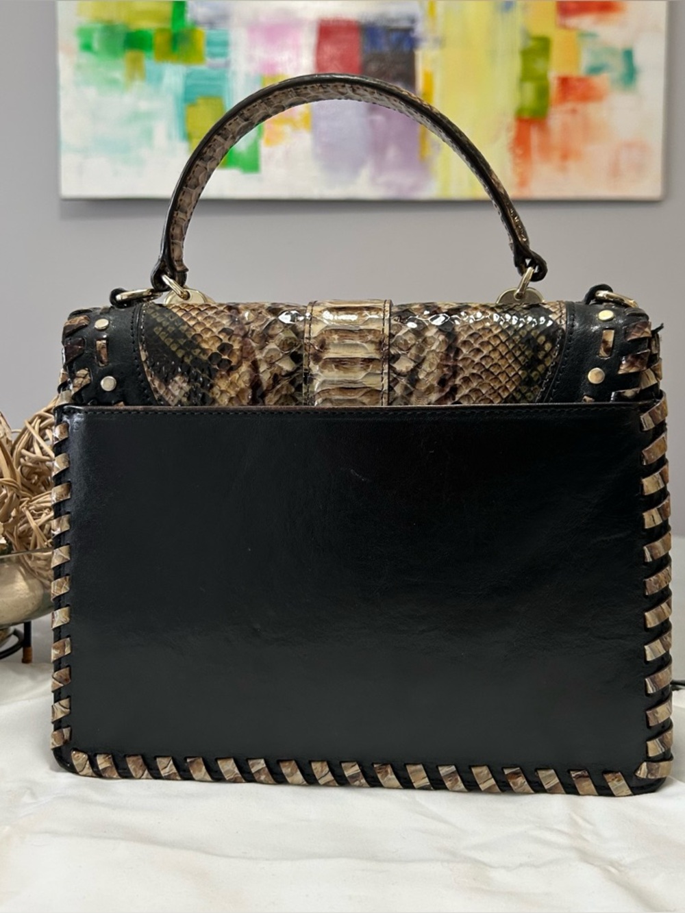 Brahmin Mini Francine Travertine Ballington Satchel Shoulder Crossbody Bag - Picture 11 of 13